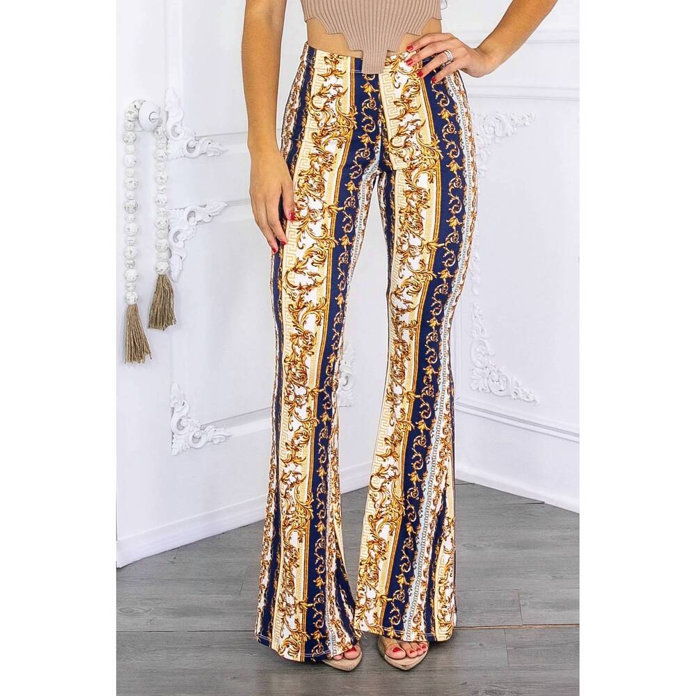 NEW SURELYMINE paisley print buttery soft flare bell bottom in multi